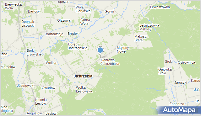 mapa Dąbrowa Jastrzębska, Dąbrowa Jastrzębska na mapie Targeo
